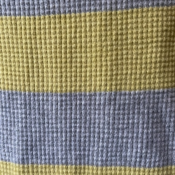 Women’s Striped Light Gray and Yellow Sweater - Picture 3 of 3